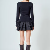 Combo Mixed Tiered Mini Dress