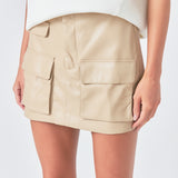 Low Waisted Cargo Mini Skirt