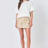 Low Waisted Cargo Mini Skirt