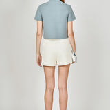 Jewel Buttoned Cropped Knit Top