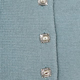 Jewel Buttoned Cropped Knit Top