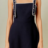 Bead Embellished Strap Mini Dress