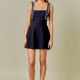 Bead Embellished Strap Mini Dress