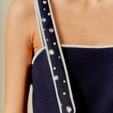 Bead Embellished Strap Mini Dress