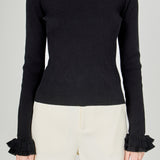 Ruffled Cuff Knit Top