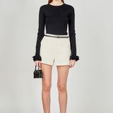 Ruffled Cuff Knit Top