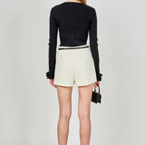 Ruffled Cuff Knit Top