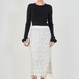 Ruffled Cuff Knit Top