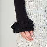 Ruffled Cuff Knit Top