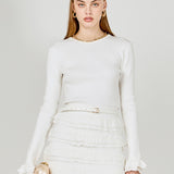 Ruffled Cuff Knit Top