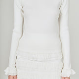 Ruffled Cuff Knit Top