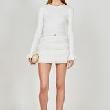 Ruffled Cuff Knit Top