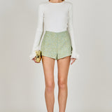 Ruffled Cuff Knit Top