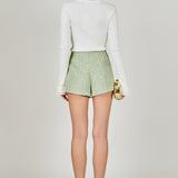 Ruffled Cuff Knit Top