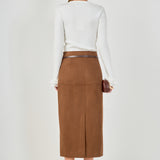 Ruffled Cuff Knit Top