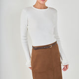 Ruffled Cuff Knit Top