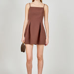 brown structured mini dress Belted Structured Mini Dress Brown