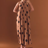 Polka Dot Halter Neck Maxi Dress