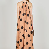 Polka Dot Halter Neck Maxi Dress