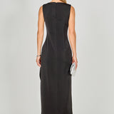 Slit Maxi Dress with Bow