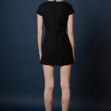 Jewel Trim Neck Mini Dress