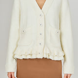 Fuzzy Ruffled Cardigan