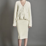 Fuzzy Ruffled Cardigan