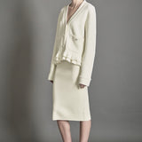 Fuzzy Ruffled Cardigan