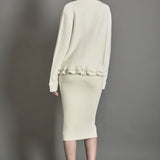 Fuzzy Ruffled Cardigan