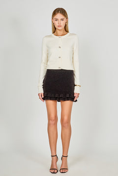 Knit Ruffles Mini Skirt