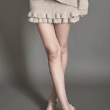Knit Ruffles Mini Skirt