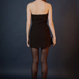 Sequin Trimmed Strapless Mini Dress