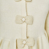 Bow Trim Flared Cardigan