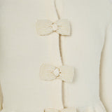 Bow Trim Flared Cardigan