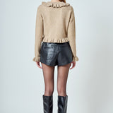 Ruffled V-Neck Cardigan