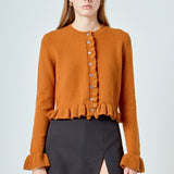 Ruffle Cropped Cardigan