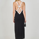 Cross Back Knit Midi Dress