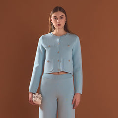 Knit Long Sleeve Cardigan with Pockets