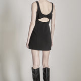 Back Bow Sleeveless Mini Dress