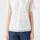 Sequin Shoulder Padded Top