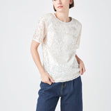 Sequin Shoulder Padded Top