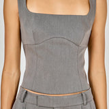 Back Bow Sleeveless Fitted Top