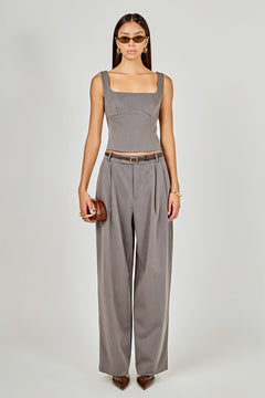 Back Bow Sleeveless Fitted Top