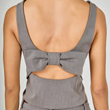 Back Bow Sleeveless Fitted Top