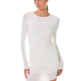 Ruched Long Sleeve Mini Dress