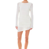 Ruched Long Sleeve Mini Dress