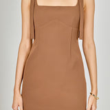 Bow Tie Scoop Neck Mini Dress