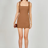 Bow Tie Scoop Neck Mini Dress
