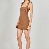 Bow Tie Scoop Neck Mini Dress
