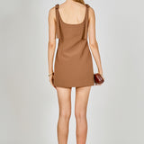 Bow Tie Scoop Neck Mini Dress